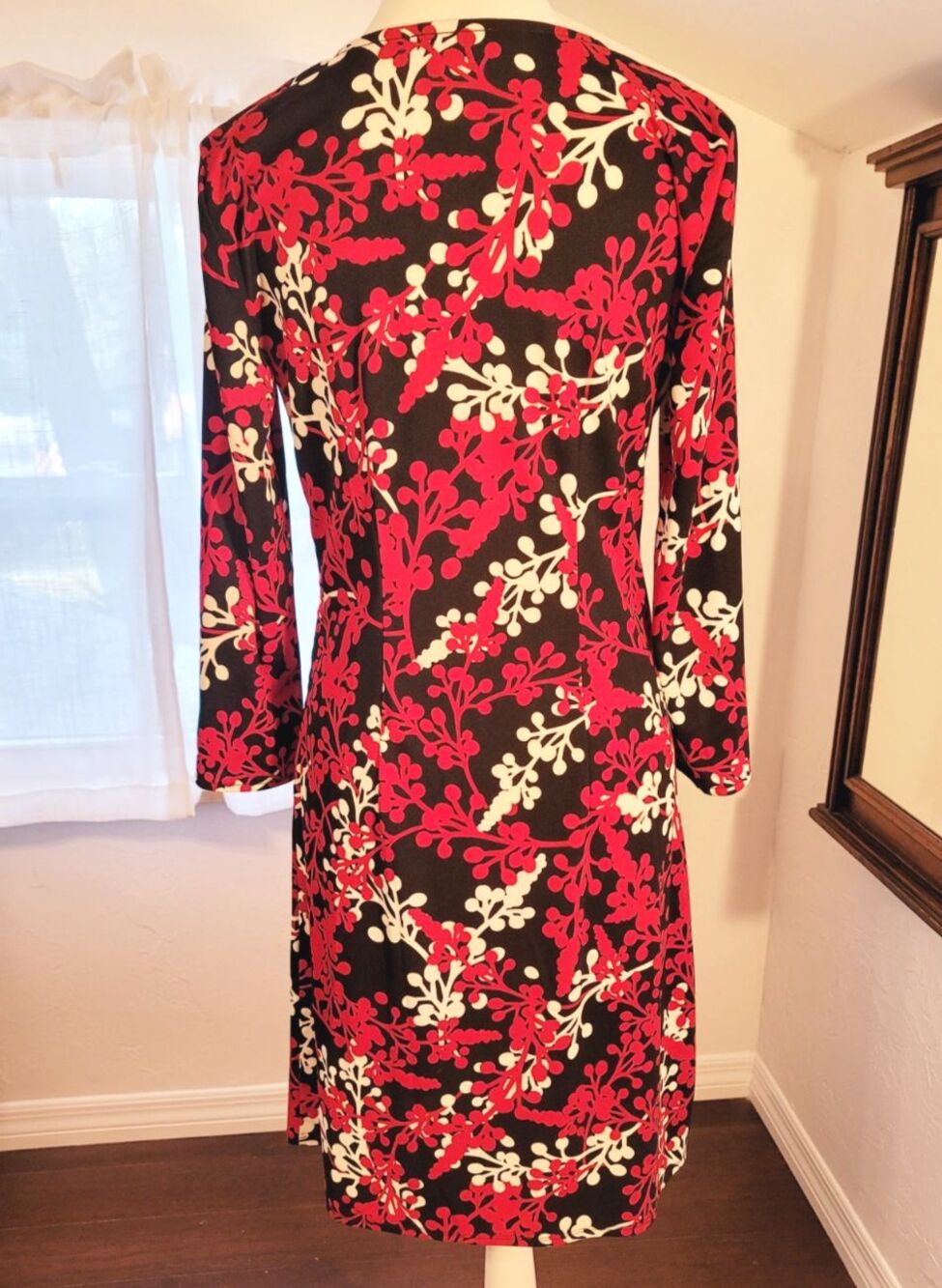 Ann Taylor Loft Dress Red Black White sz 4-6 EUC Classy Chic Business Luxe - Picture 5 of 8